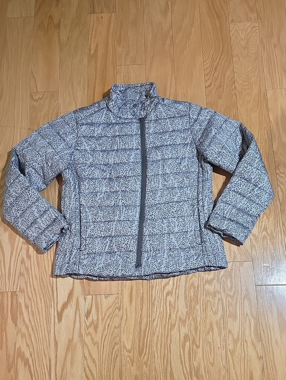 Royal Robbins Speckled Light Gray Quilted Puffer Jacket Women's Sz L